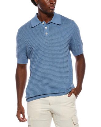 Slate & Stone Grid Stitch Polo Sweater