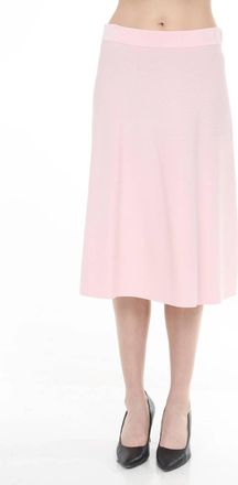 Joseph Ribkoff High-Waist Sweater Knit A-Line Skirt In Petal Pink