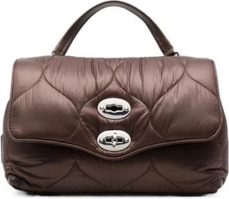 Zanellato Postina Lunaria Kleine Leren Handtas - Dames - Handtassen - Bruin - ONE Size - Leer - Tassen