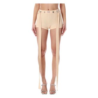 Jean Paul Gaultier Short Shorts, female, Beige, Size: XS Patch Shorts