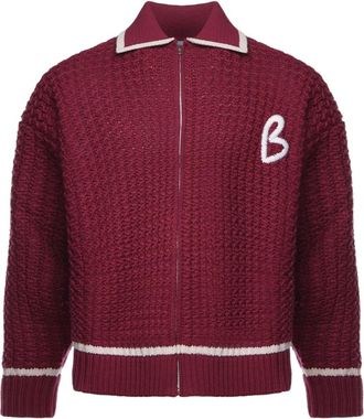 BONSAI Knit Full Zip Jacket - Heren - Vesten - Rood - M - Truien & Vesten