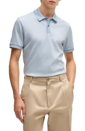 BOSS Parlay Cotton Piqu&eacute; Polo in Light Blue at Nordstrom, Size Xx-Large