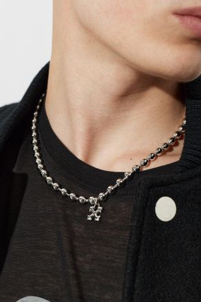 Off-white Brass Necklace, Mens, Silver