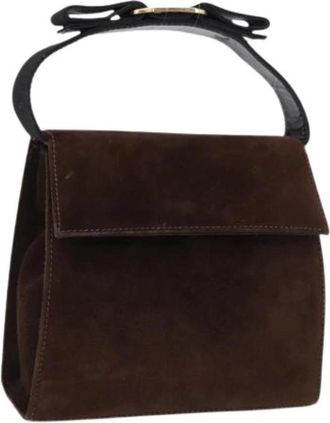 Ferragamo Pre-owned Suede handbags - Dames - Vintage Handtas - Bruin - ONE Size - Vintage