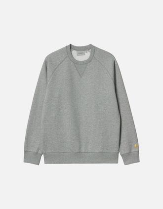 Carhartt Work in Progress Mens Carhartt WIP Chase Sweatshirt Grey Heather/Gold - Size: 40