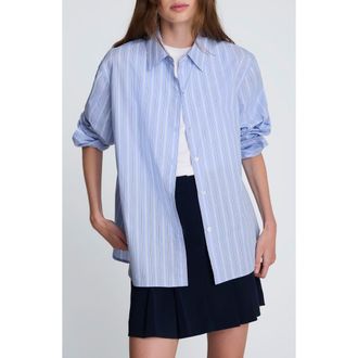 Kenneth Cole Flip Cufly Button-Up Shirt in Glacier Blue Multi at Nordstrom, Size Medium