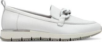 Tamaris Witte Mocassins met Kettingdetail - Dames - Loafers - Wit - 37 EU - Leer - Schoenen