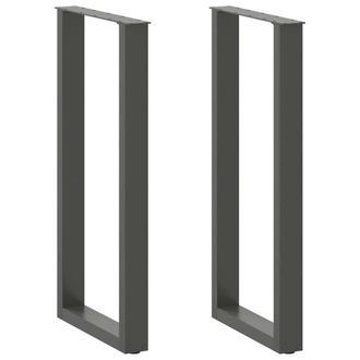 Berkfield Home Coffee Table Legs U-Shaped 2 pcs Anthracite 40x(100-101) cm Steel in Black