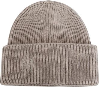 Max Mara Accessoires, Dames, Beige, ONE Size, Kasjmier, Retina Beanie Muts