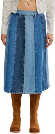 Free People Sunbeam Denim Midi Skirt in Early Riser at Nordstrom Rack, Size 26