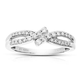 Vir Jewels 1/4 cttw Lab Grown Diamond Ring in Sterling Silver For Women