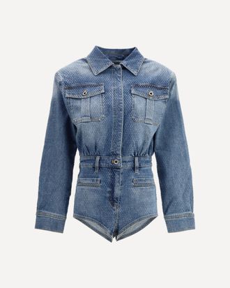 Self Portrait Rhinestone denim Jacket Female 8