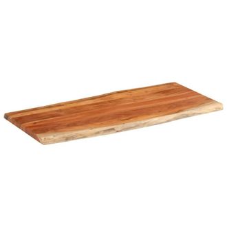 Berkfield Home Table Top 140x60x3.8 cm Rectangular&not;Solid Wood Acacia Live Edge in Brown