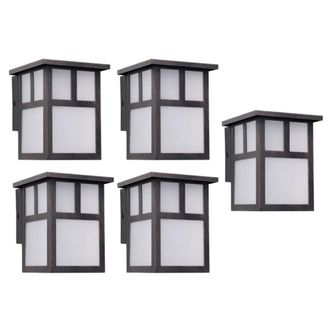 Forlight Aplique de Pared (5uds) Estilo Japon&eacute;s E27 Marr&oacute;n &Oacute;xido Osaka