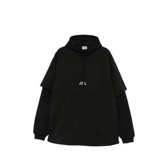 Balenciaga Logo-print Layered-sleeve Hoodie