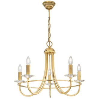 Kolarz Kolarz - Imperial - L&aacute;mpara De Ara&ntilde;a Cl&aacute;sica De 5 Brazos, Lat&oacute;n Ingl&eacute;s, 5x E14