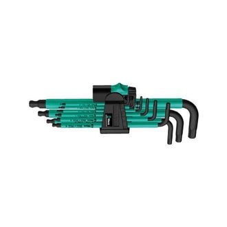 Wera Juego De Llaves Acodados - Hexagonal, - Cabeza Esf&eacute;rica, Modelo Largo, 9 Unidades, Contenido : 1,5 2 2,5 3: 4 5 6 8 10 Mm