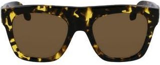 Victoria Beckham Chain Pouch 52mm Modified Rectangular Sunglasses in Black Yellow Havana at Nordstrom Rack