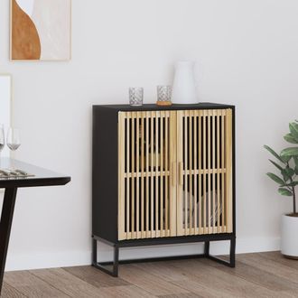 vidaXL Aparador De Madera Contrachapada Negro 60x30x75 Cm Vidaxl