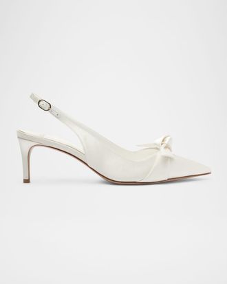 Alexandre Birman Classic Clarita Satin Slingback Pumps