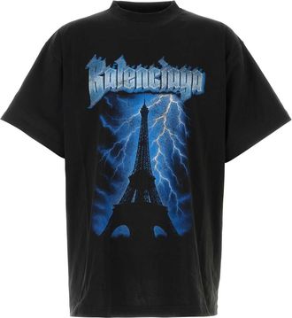 Balenciaga Black Cotton Oversize T Shirt