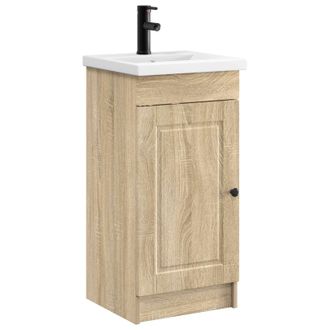 vidaXL Vanidad De Ba&ntilde;o Con Lavabo Roble Sonoma 42 X 40 X 84,5 Cm Vidaxl