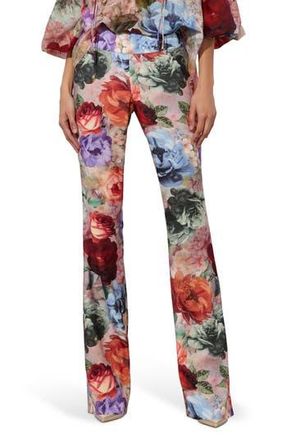 Alice & Olivia Olivia Floral Bootcut Crepe Pants in Storm Floral Sm at Nordstrom Rack, Size 8
