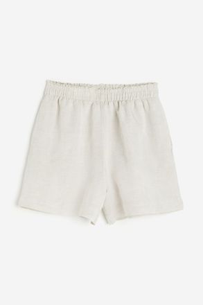 H&M Schlupfshorts aus Leinenmix - Hellbeige