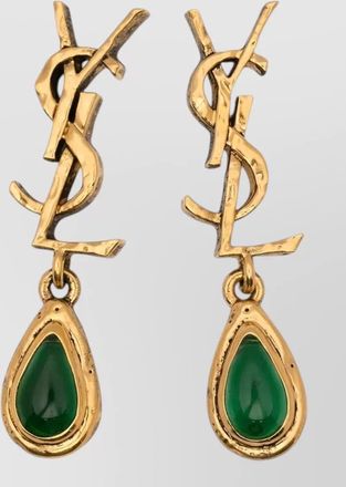 Saint Laurent cassandre cabochon drop earrings gemstone