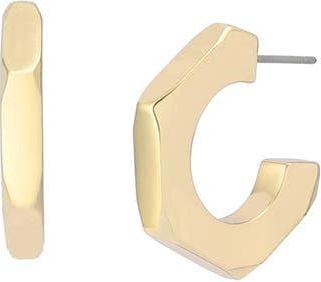 AllSaints Hex Hoop Earrings in Gold at Nordstrom Rack