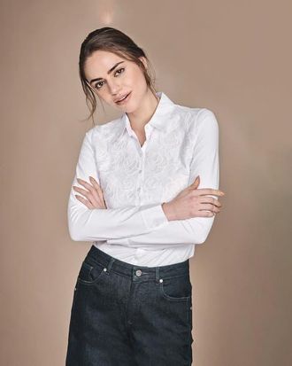 Anne Fontaine Vianey Stylish Shirt in White at Nordstrom, Size 38