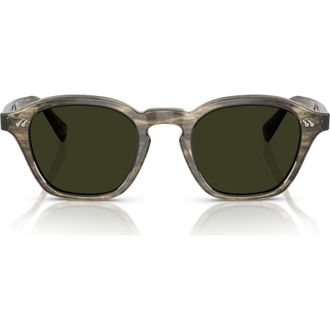 Oliver Peoples 48mm Small Polarized Square Sunglasses in Soft Olive Bark/polar at Nordstrom