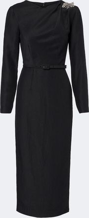Roland Mouret Crystal-embellished jacquard midi dress