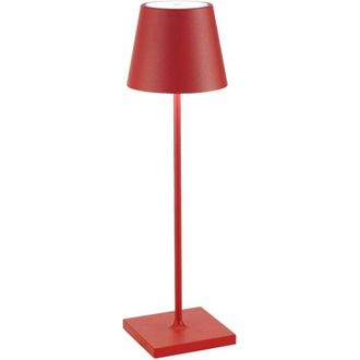 Zafferano Zafferano Poldina Pro Lampada da tavolo LED Wireless Ricaricabile Dimmer touch 2700K-3000K IP65 Uso Interno/Esterno h.38cm - Rosso