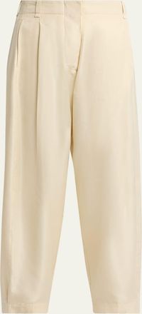 The Row Beta Pleated Wide-Leg Silk Pants