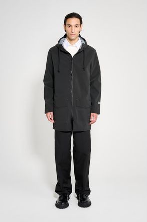 Stutterheim Stockholm Patch Matte Raincoat in Black at Nordstrom, Size X-Large