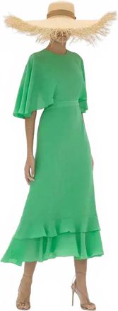 Alexis Cateline Midi Dress In Kelly Green