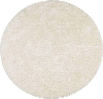 vidaXL Alfombra Pelo Largo Aspecto Brillante Istan Crema &Oslash; 160 Cm Vidaxl