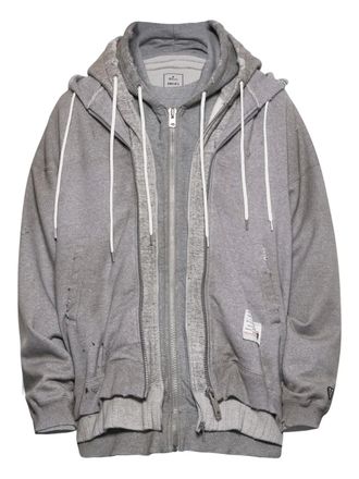 Miharayasuhiro triple-layered hoodie - men - Cotton - 44 - Grey
