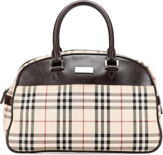 Burberry Borsa a mano in tela con motivo House Check 2000-2017 - Marrone