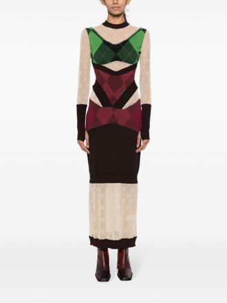 Marine Serre Wollen Lange Jurk