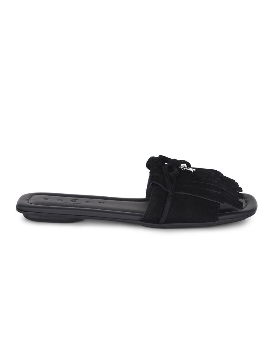 【送料&関税込】Hogan h680 Black Leather Sandals H680 leather sandals in black - Hogan | Mytheresa