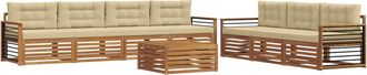 vidaXL Conjunto De Sof&aacute;s De Exterior 8 Uds. Natural Y Beige Vidaxl