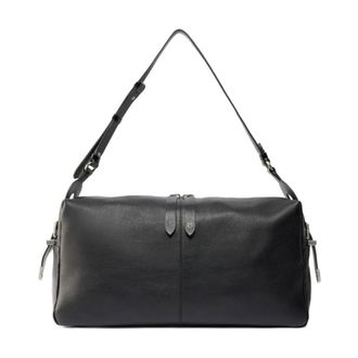Pinko Leren Duffle Bag - Dames - Schoudertassen - Zwart - ONE Size - Leer - Tassen