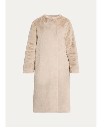 Maria McManus Faux Fur Long Car Coat