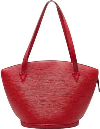 Louis Vuitton Castilian Red Leather Shoulder Bag Tote Bag (Pre-Owned)