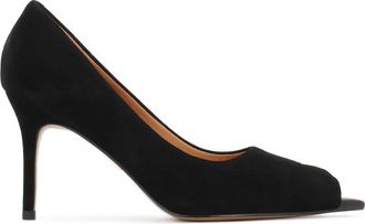 Kazar Su&egrave;de Pumps met Open Puntneus - Dames - Pumps - Zwart - 41 EU - Su&egrave;de - Schoenen