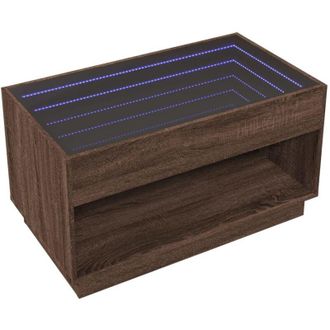 vidaXL Tavolino da Salotto con led Infinity Rovere Marrone 90x50x50 cm - Vidaxl