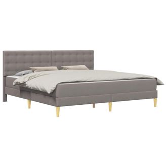vidaXL Estructura De Cama Con Colch&oacute;n Taup&eacute; 180 X 200 Cm Tela Vidaxl