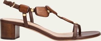 Gianvito Rossi 45mm Wooden Leather Sandals
